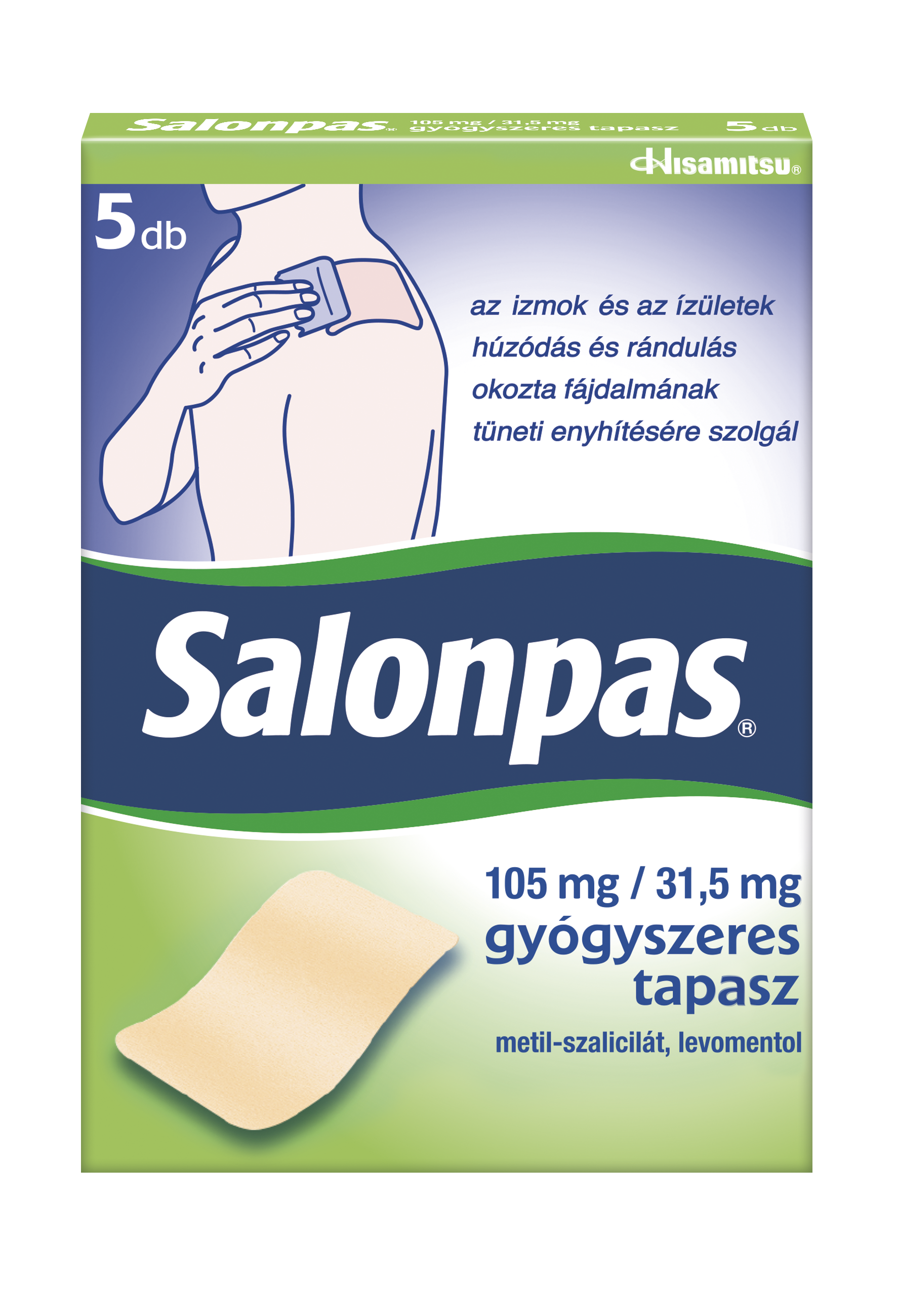 Salonpas 105 mg/31,5 mg gyógyszeres tapasz (5 db)